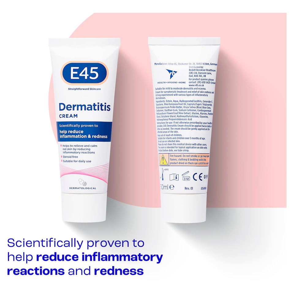 image 1 of E45 Dermatitis Cream Treatment of Itchy Skin & Redness 50ml