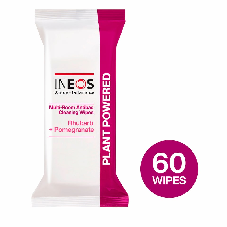 image 1 of INEOS Antibac Multi-Room Wipes Rhubarb & Pomegranate 60 Sheets