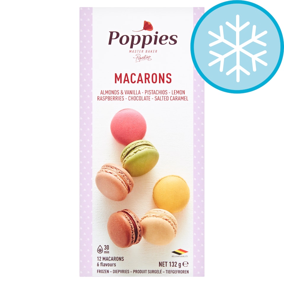 Poppies 12 Assorted Flavour Macarons 132G
