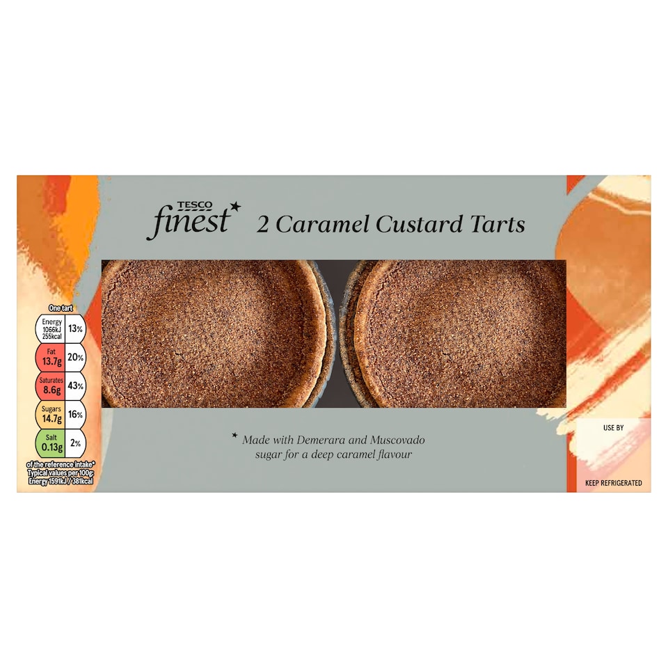 Tesco Finest Toasted Caramel Twin Tarts, 2 x 67g