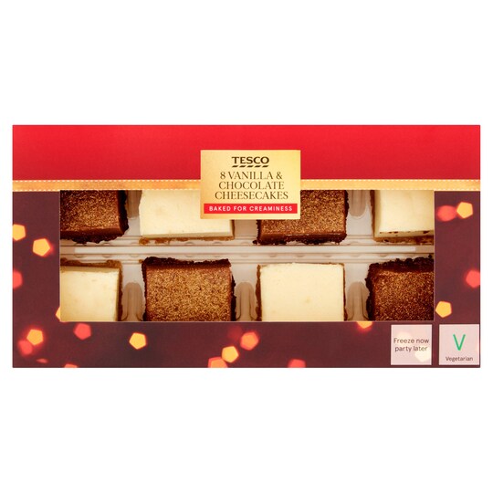 Tesco Vanilla And Chocolate Cheesecake Bites 216G Tesco Groceries