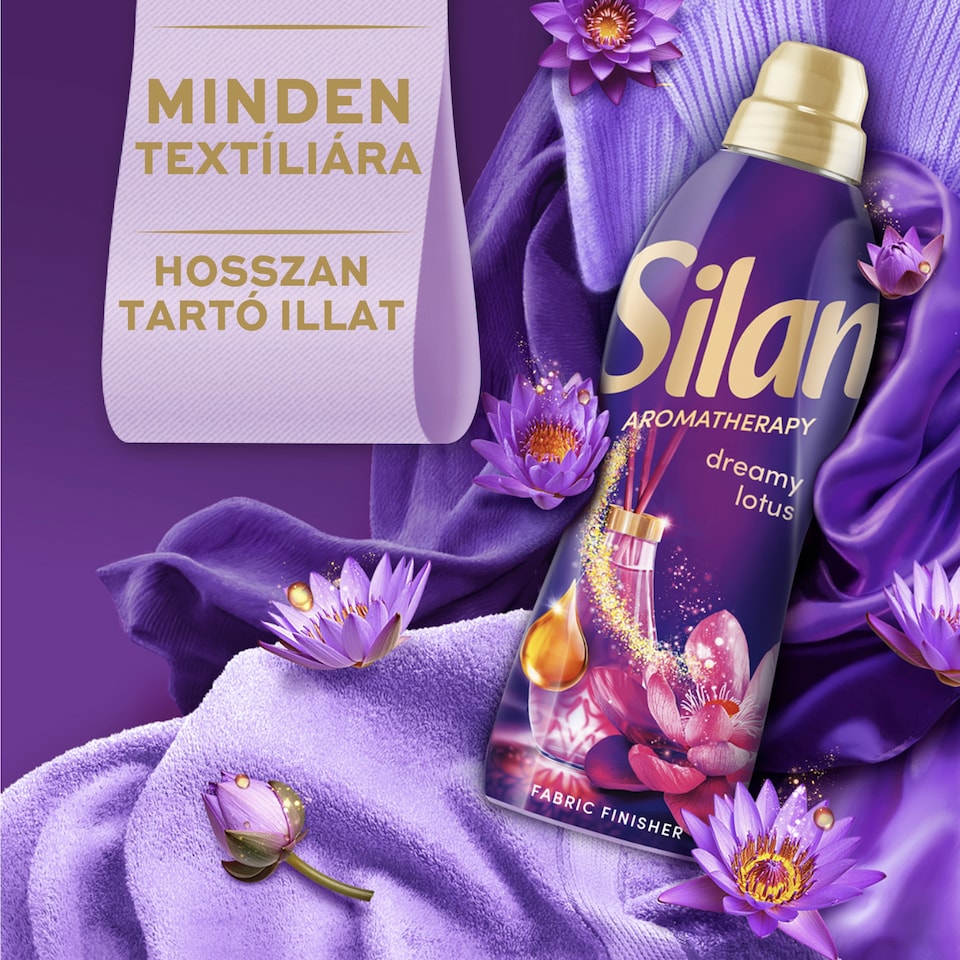 Silan Aromatherapy Dreamy Lotus textilöblítő koncentrátum 62 mosás 1364 ml 1. kép
