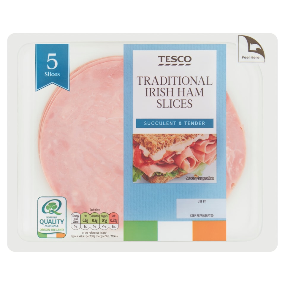 Tesco Traditional Irish Ham Slices 100G