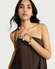 image 2 of F&F One Shoulder Maxi Dress in Brown