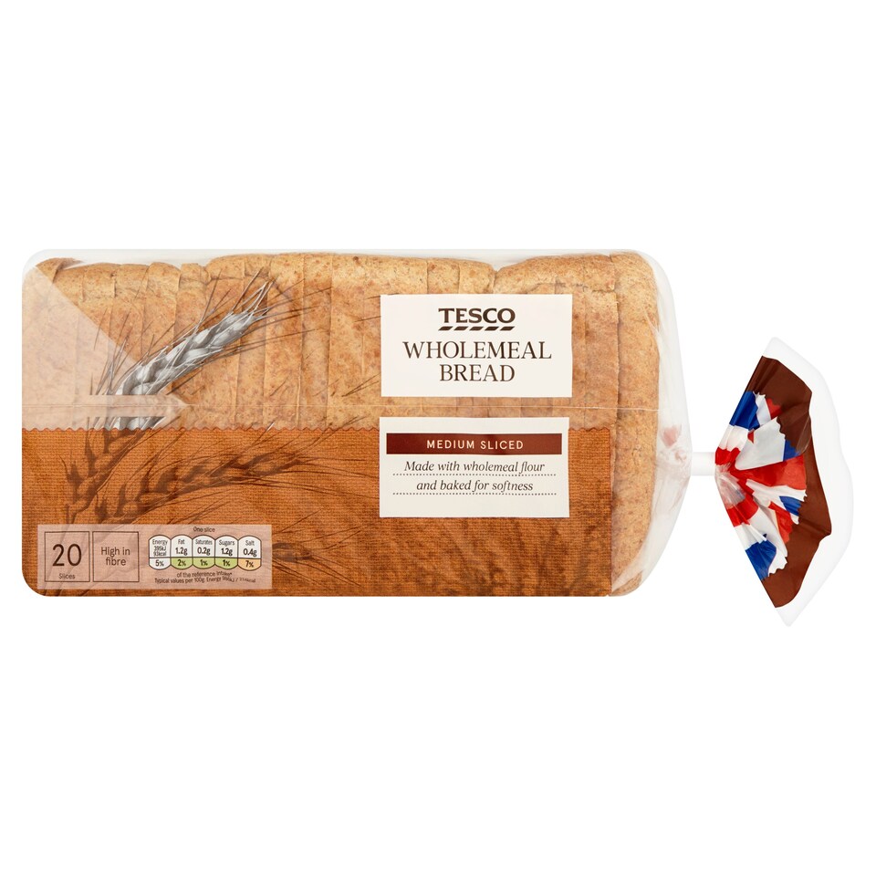 Tesco Wholemeal Medium Bread 800G