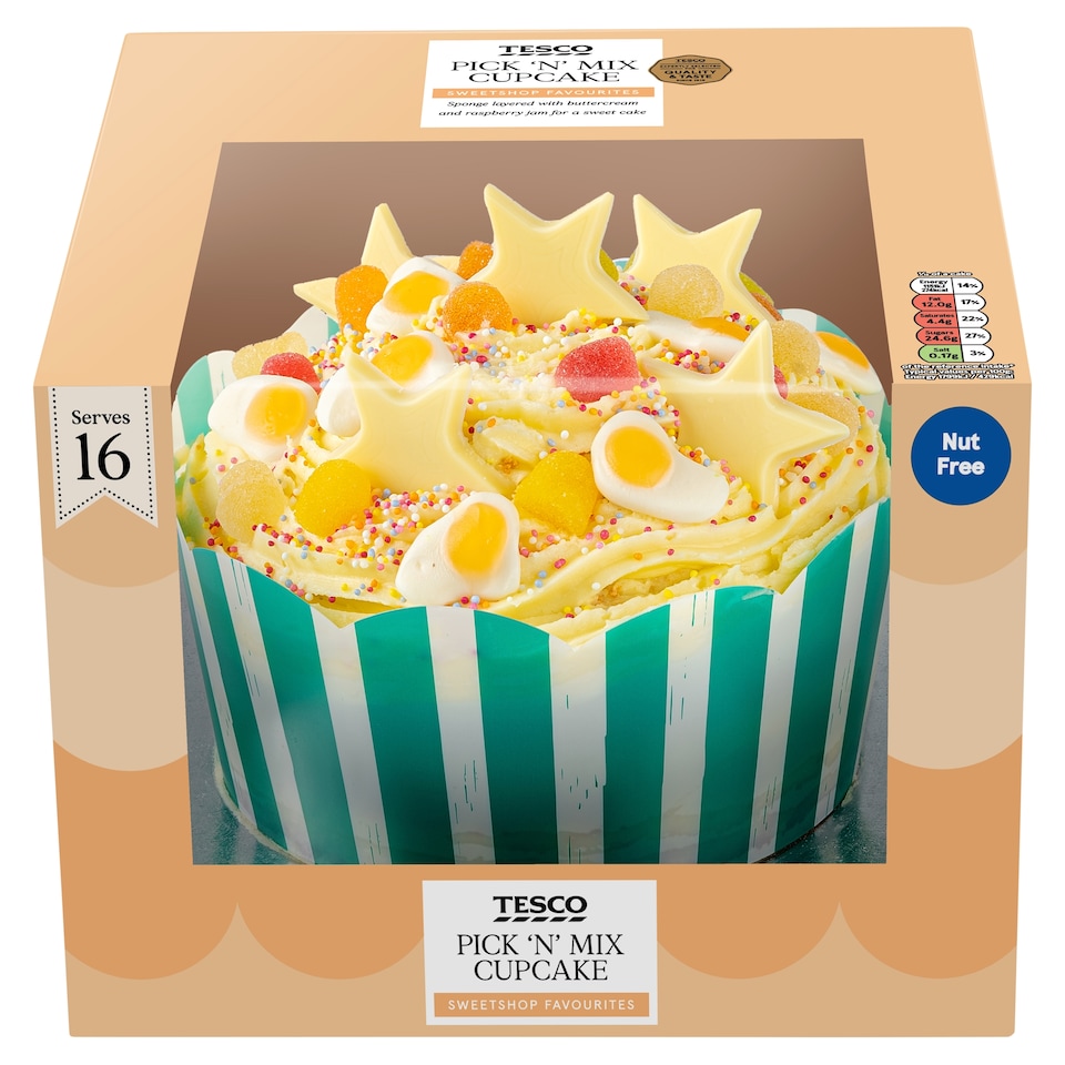 Tesco Pick 'n' Mix Cupcake - Buttercream, Raspberry Jam