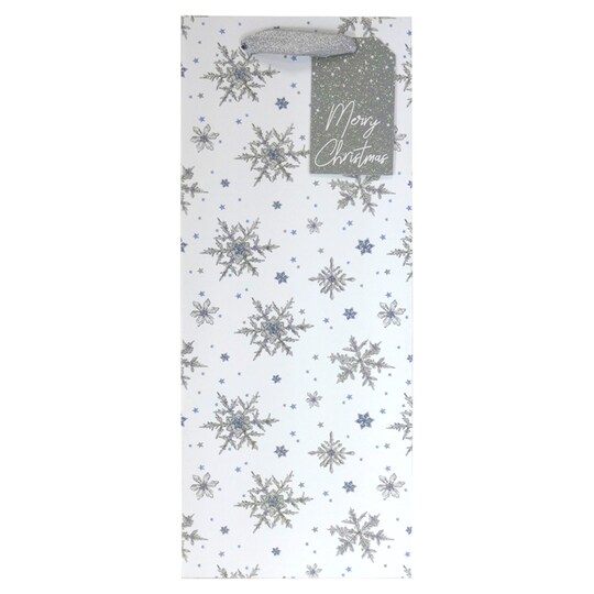 Tesco Silver Snowflake Bottle Bag