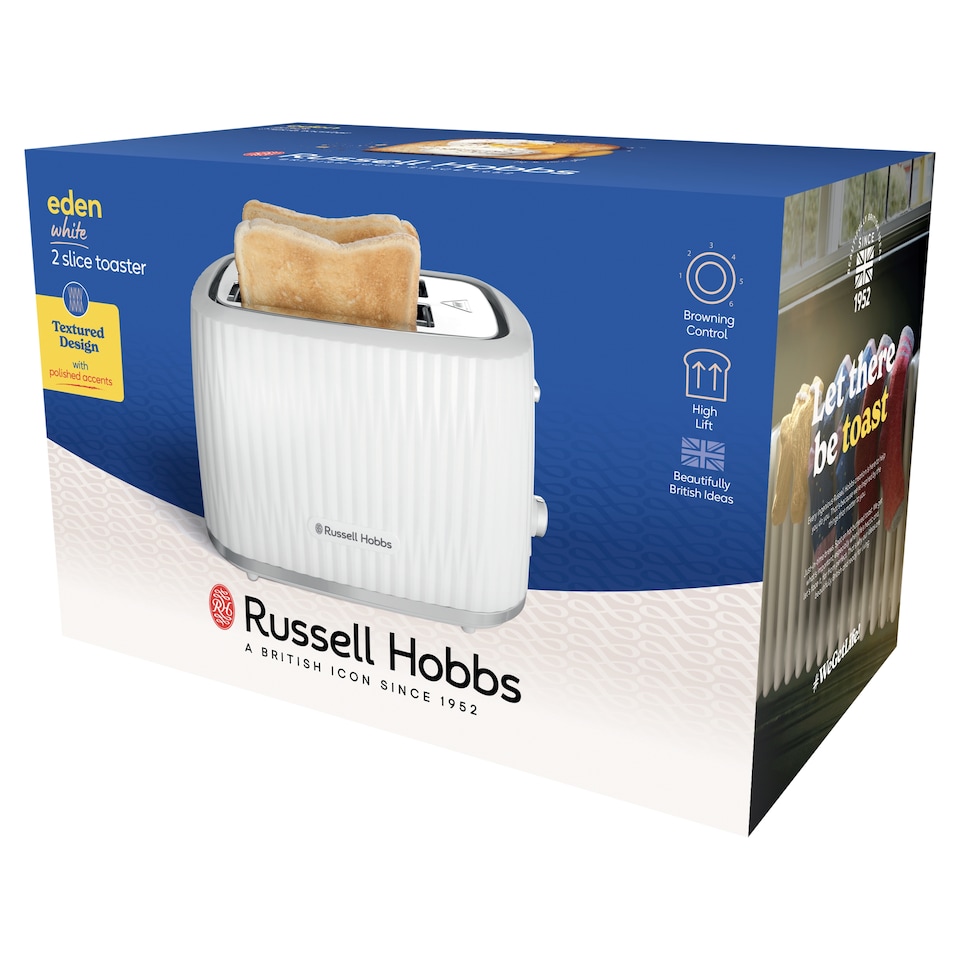 Russel Hobbs Eden 2 Slice Toaster White