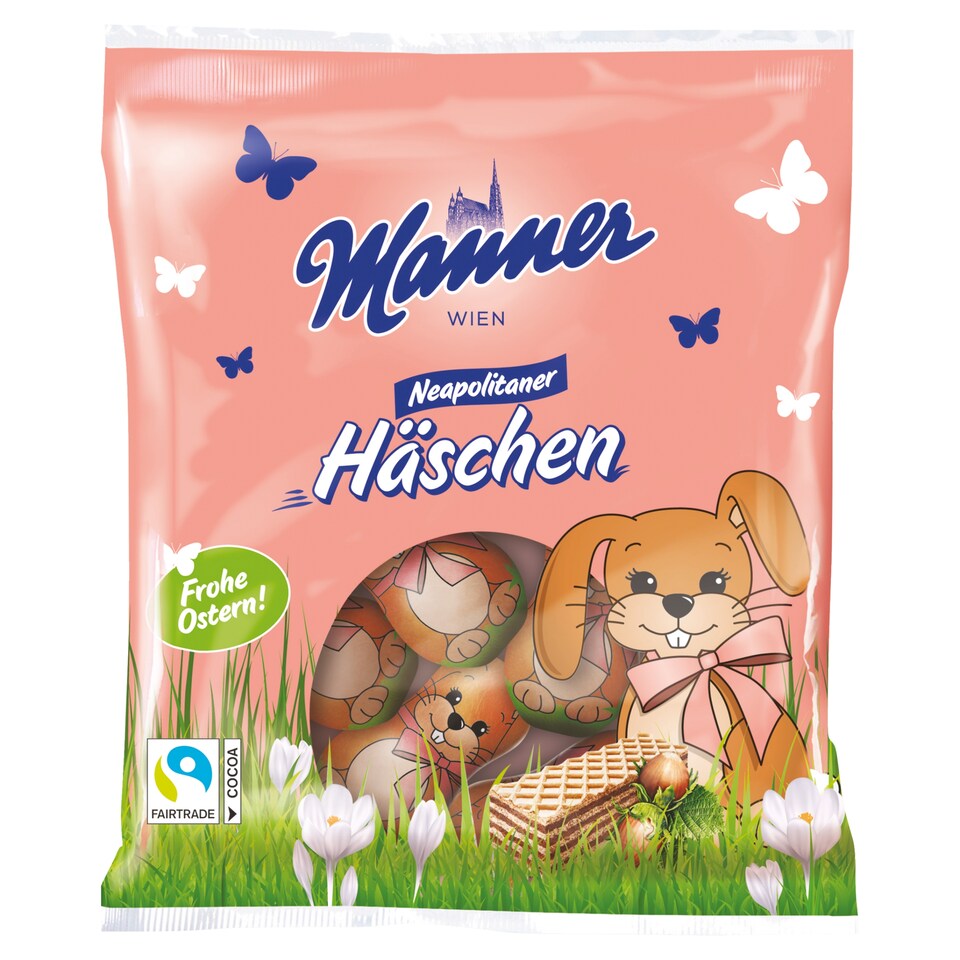 Manner Neapolitaner-Häsche Milk Chocolate Filled with Hazelnut Cream 75 g
