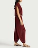 image 2 of F&F Textured Elasticated Cuff Balloon Co-ord Trousers in Red