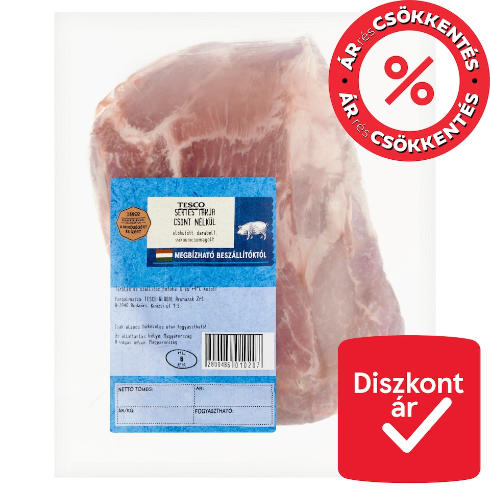 Tesco sertés tarja csont nélkül