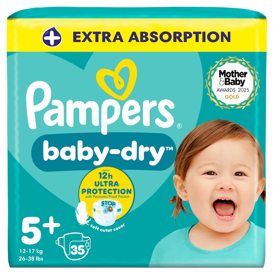 image 1 of Pampers Baby Dry Size 5+ Essential Pack 35