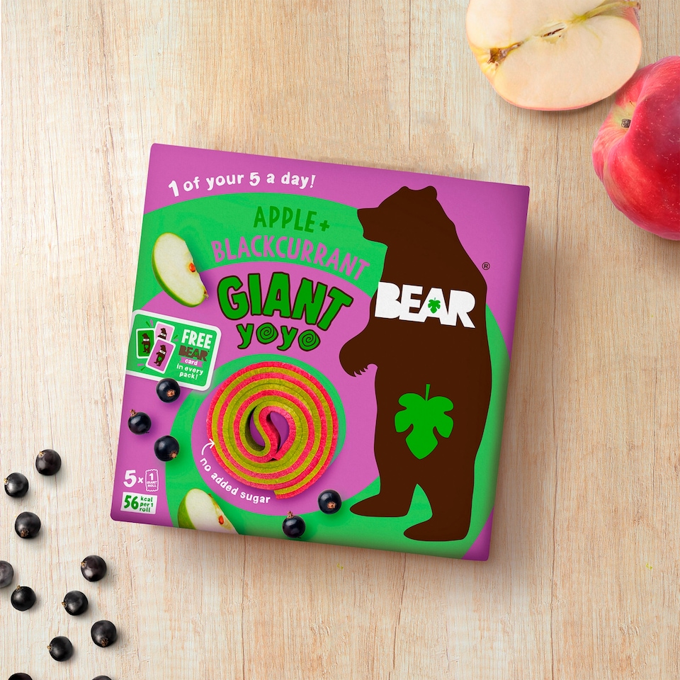 image 1 of Bear Giant Yoyo - Apple & Blackcurrant 5 x 20g