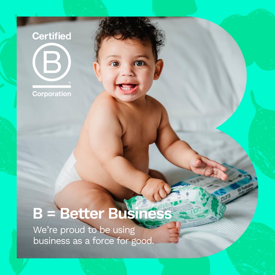 image 1 of Pura Plastic Free Baby Wipes 3 x 60pk