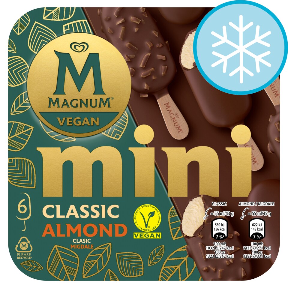 image 1 of Magnum Mini Vegan Classic Vanilla & Almond 6 Pack 330Ml