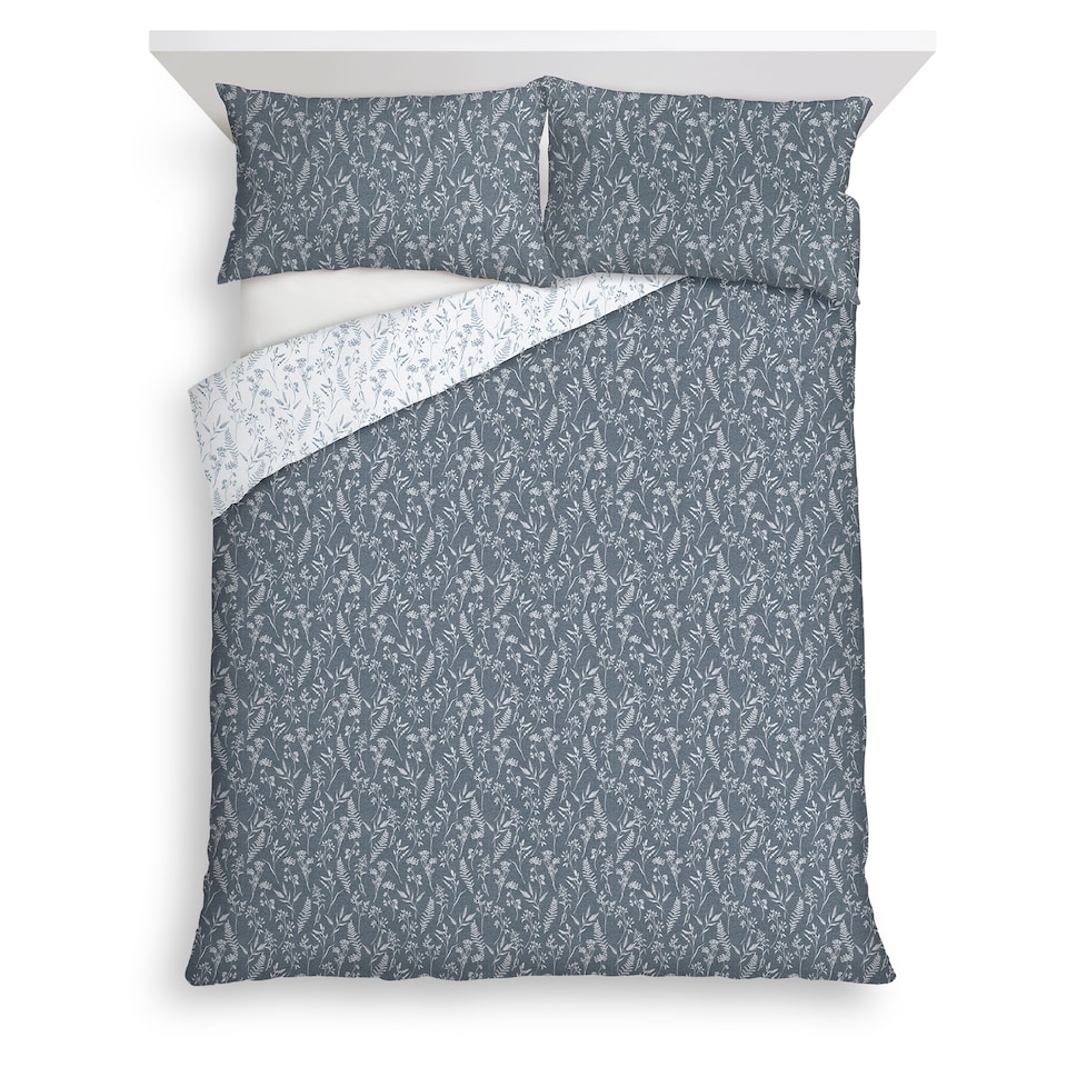 F&F Home Blue Sprig Duvet Cover Set King