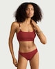 image 2 of F&F Crinkle Textured Bikini Top in Brick