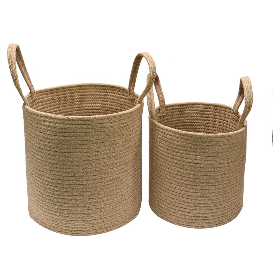 F&F Home Cotton Rope Biscuit Storage Basket - Set of 2