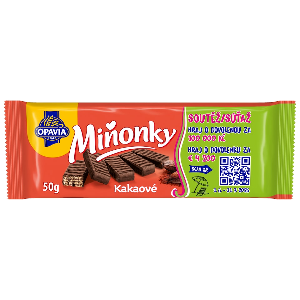 Opavia Miňonky Cocoa Wafers 50g