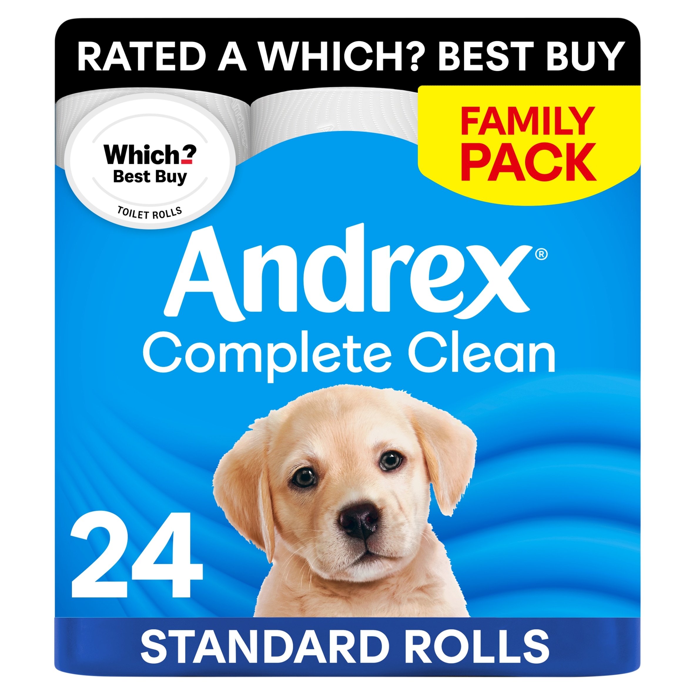 Andrex Complete Clean Toilet Tissue 24 Standard Rolls