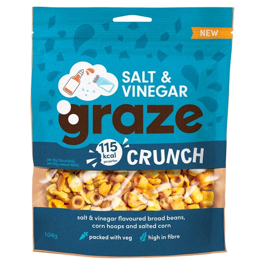 Graze Crunch Snacks Salt & Vinegar 104G