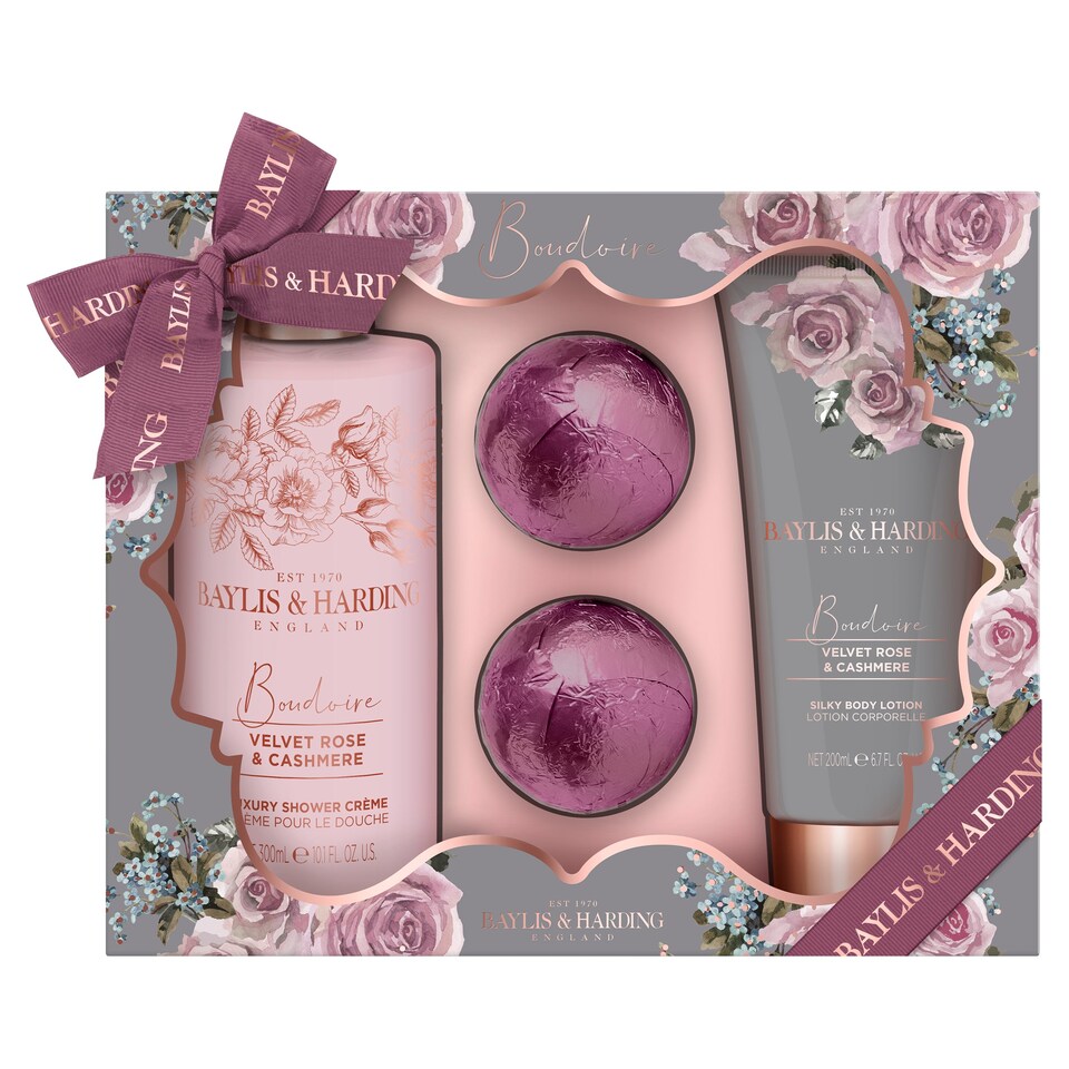 Baylis & Harding 4 Pack Giftset Boudoire Velvet Rose And Cashmere