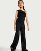 image 2 of F&F Girls Textured One Shoulder Top in Black