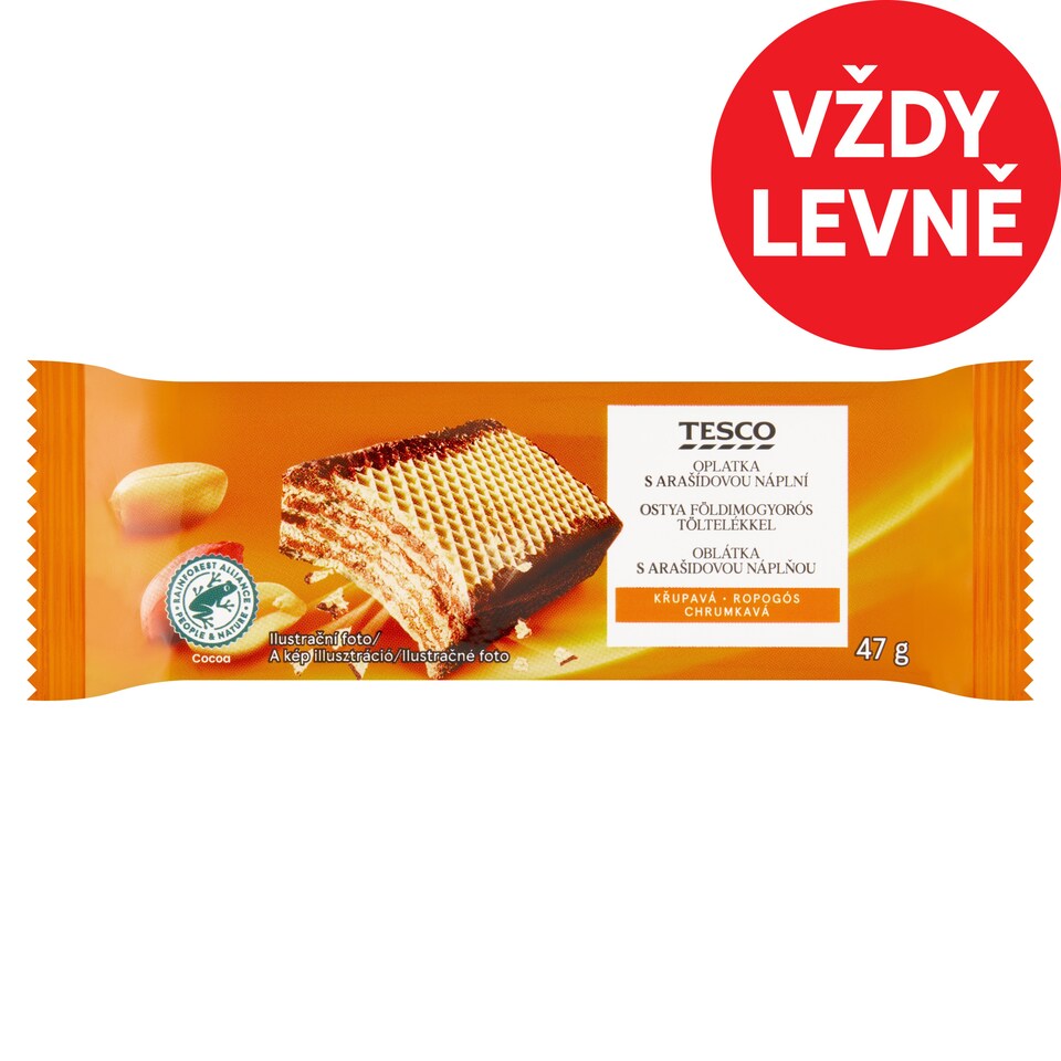 Tesco Wafer with Peanut Filling 47g