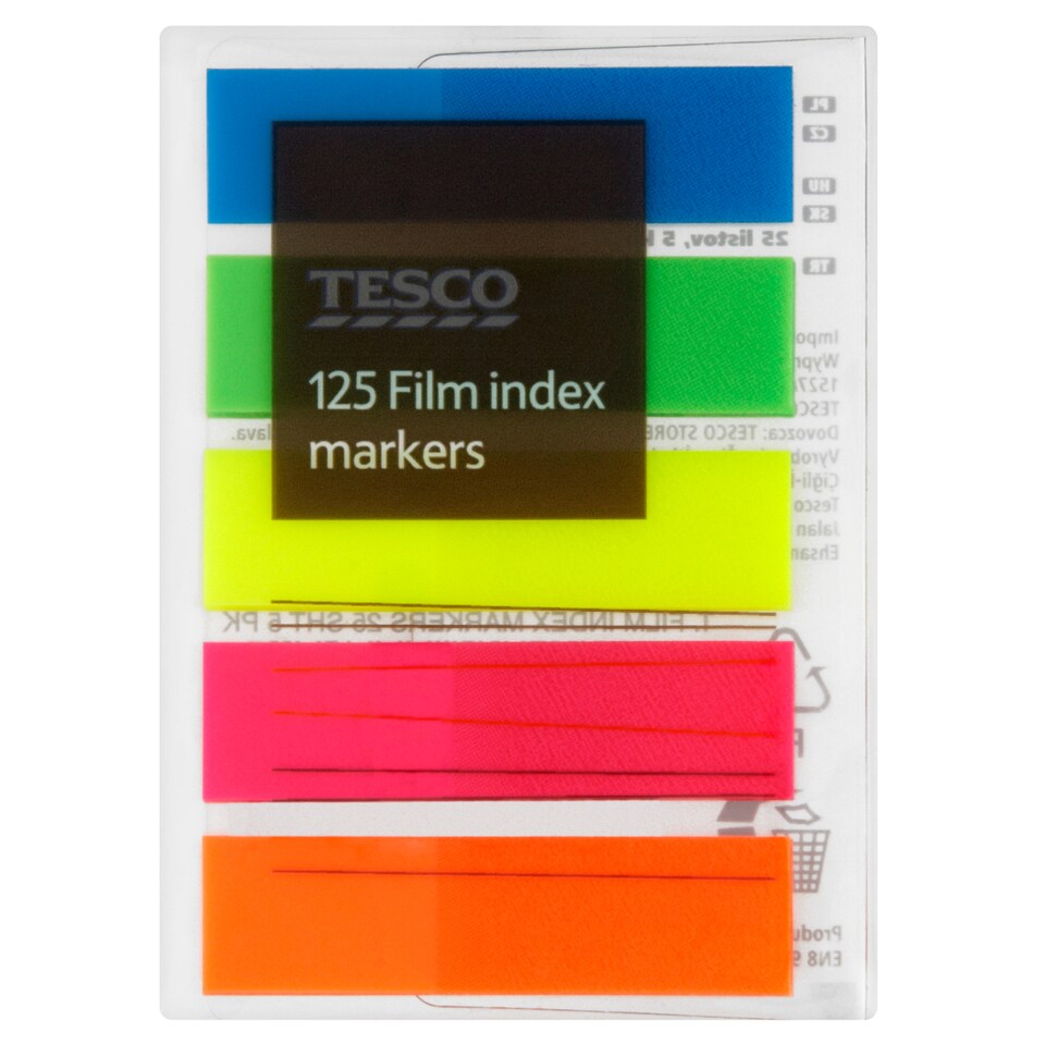 Tesco Film Index Markers 25 Sheet 5 Pack
