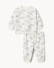 image 1 of F&F Baby 2-Piece Cotton Rich Bat Sweatshirt and Joggers Set in White