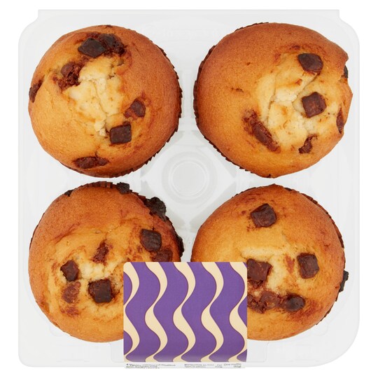 Belgian Chocolate Muffins 4 Pack Tesco Groceries