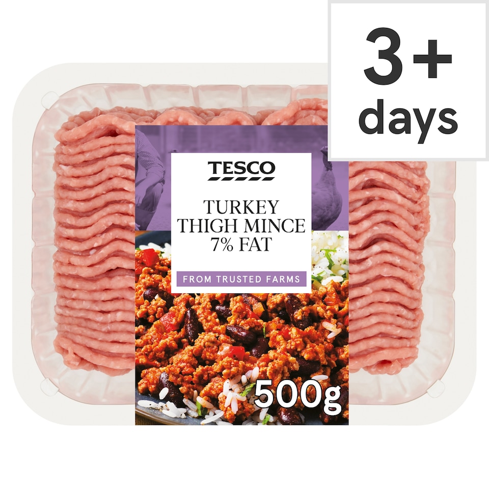 Tesco Turkey Thigh Mince 7% Fat 500G
