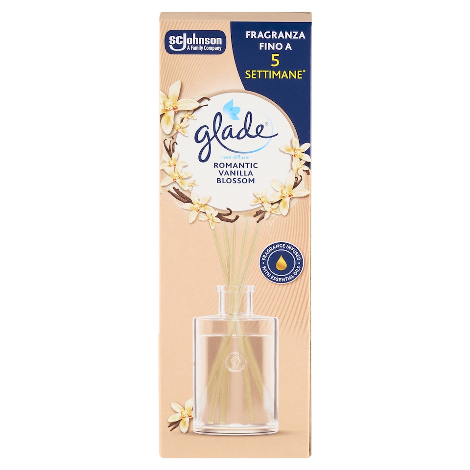 obrázok 1 z Glade Reed Diffuser Romantic Vanilla Blossom osviežovač vzduchu vonné tyčinky 50 ml