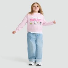 Hello Kitty and Friends Slogan Cotton Rich Hoodie in Pink