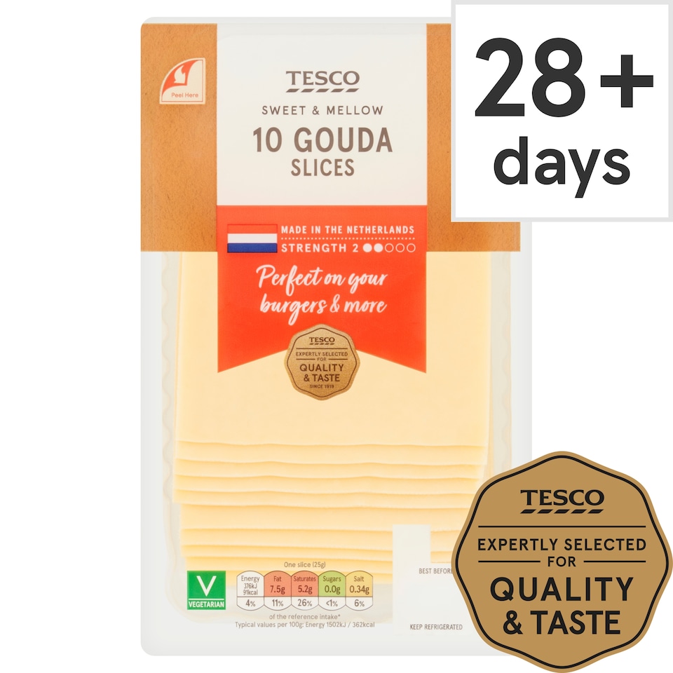 Tesco Gouda Cheese 10 Slce, 250 G
