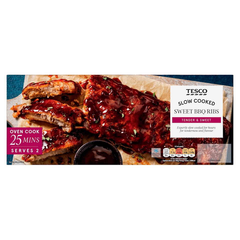 Tesco Sweet BBQ Ribs 460g