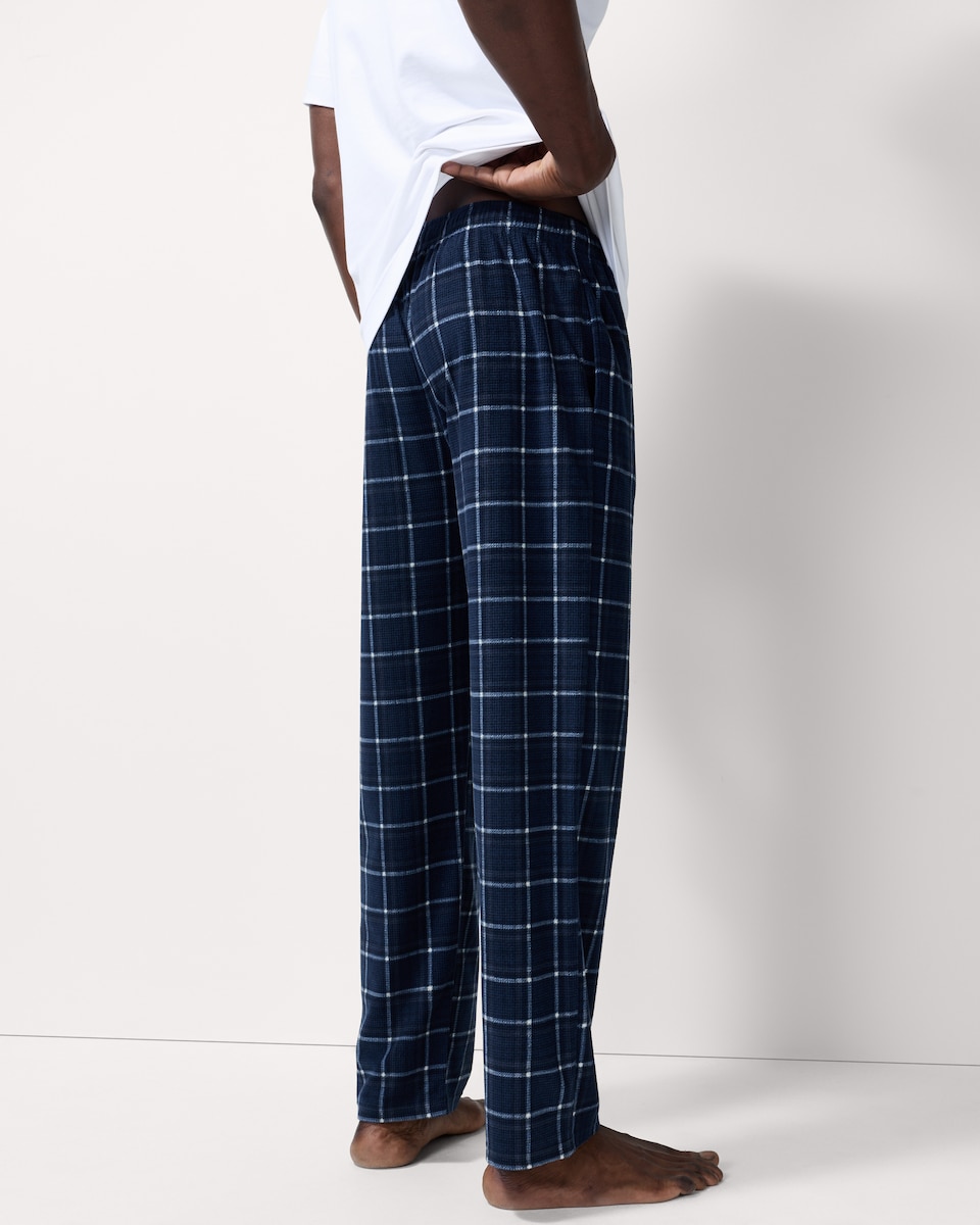 image 1 of F&F Waffle Fleece Checked Pyjama Bottoms in Multi