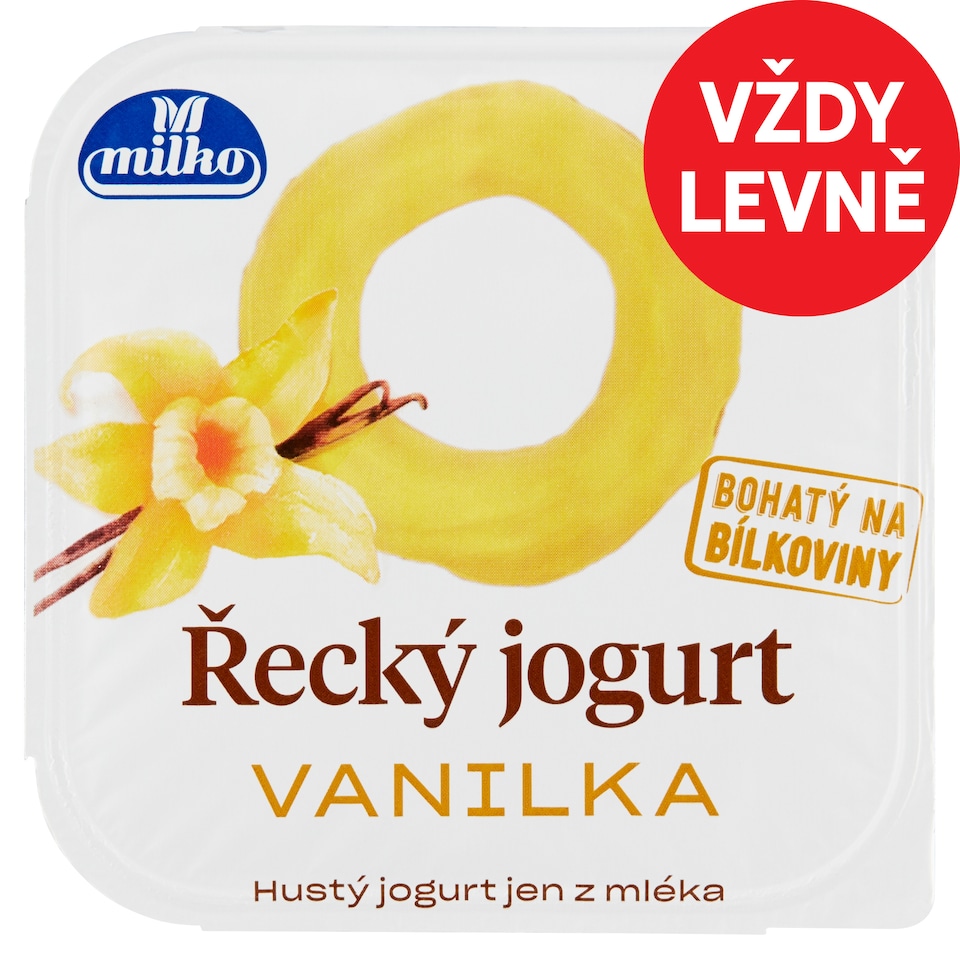 Obrázek 1 pro produkt Milko Řecký jogurt vanilka 0 % 140g