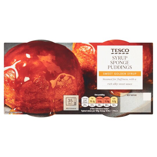 Tesco Syrup Sponge Puddings 2X110g Tesco Groceries