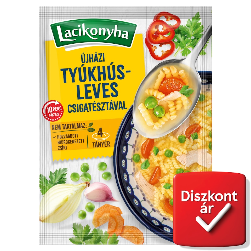 Lacikonyha Újházi tyúkhúsleves csigatésztával 65 g  1. kép