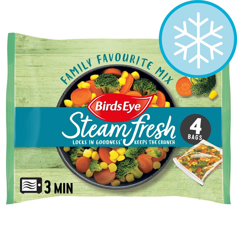Birds Eye Steamfresh 4 Family Favourite Mix Vegetable 540G Tesco