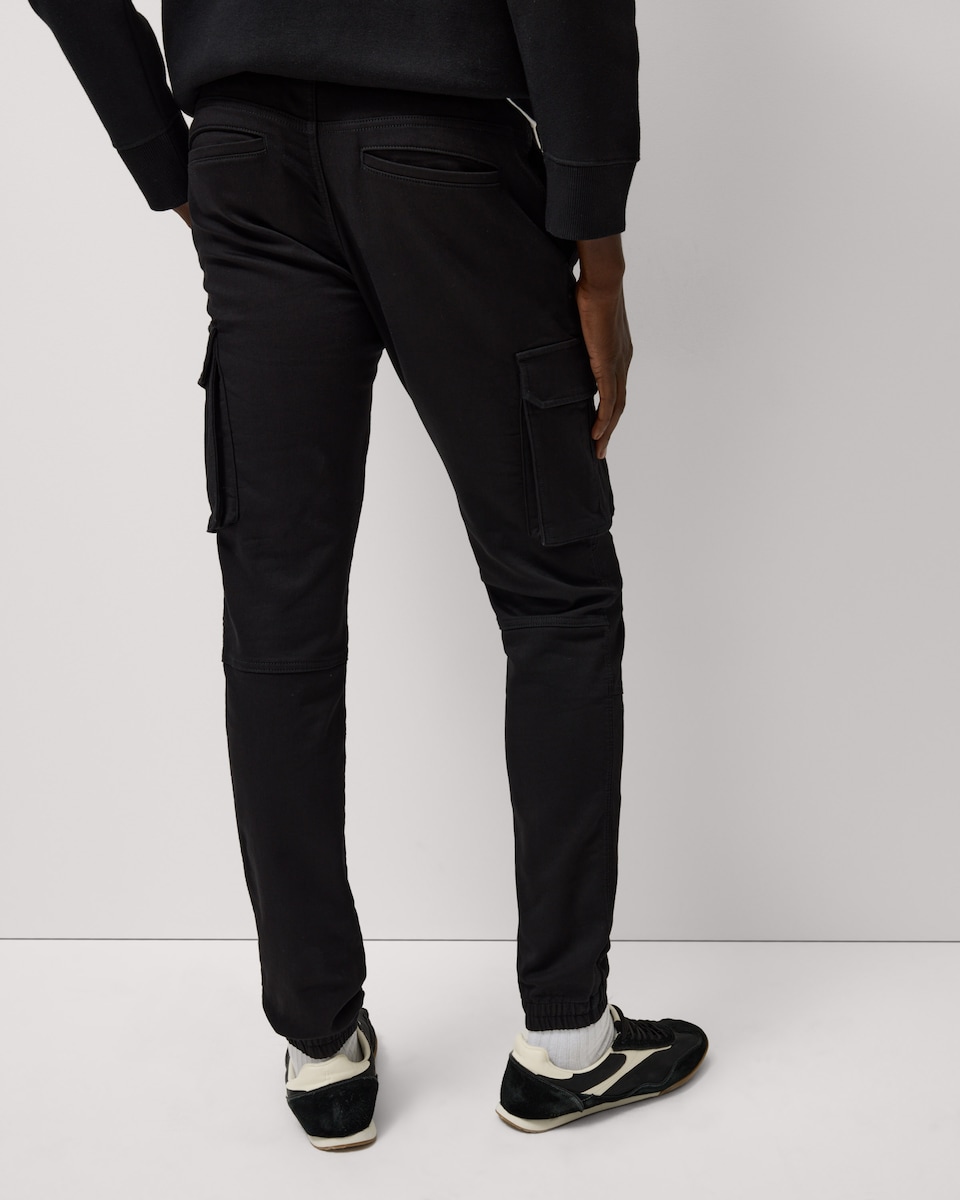 image 1 of F&F Cotton Rich Cuffed Cargo Joggers in Black