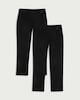 image 4 of F&F School Girls 2-Pack Regular Fit Trousers in Black