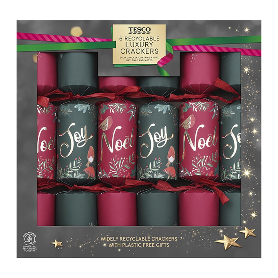 T. Luxury Joy & Noel Crackers 6pk Tesco Groceries