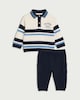 image 1 of F&F Baby 2-Piece Knitted Striped Set in Navy