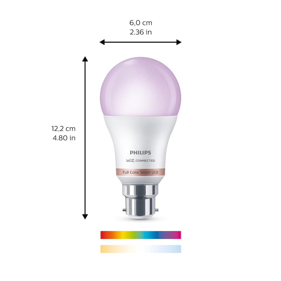 image 1 of Philips Smart Led Full Colour 60W B22 Twin Pack