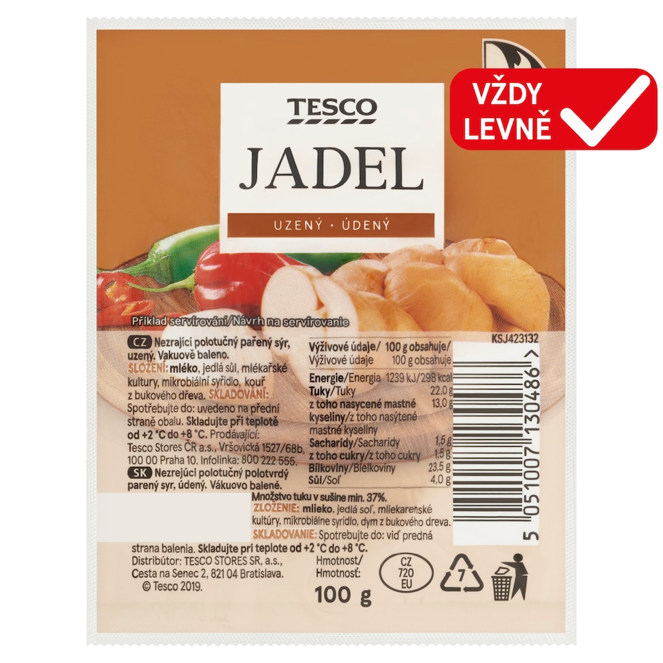 Tesco Jadel uzený 100g