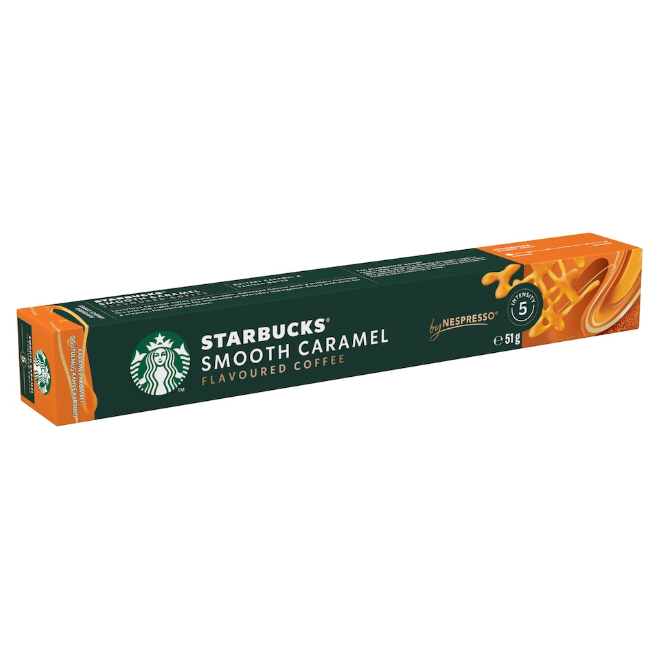image 1 of Starbucks by Nespresso Smooth Caramel Flavoured Ground Roasted Coffee 10 Capsules 51 g