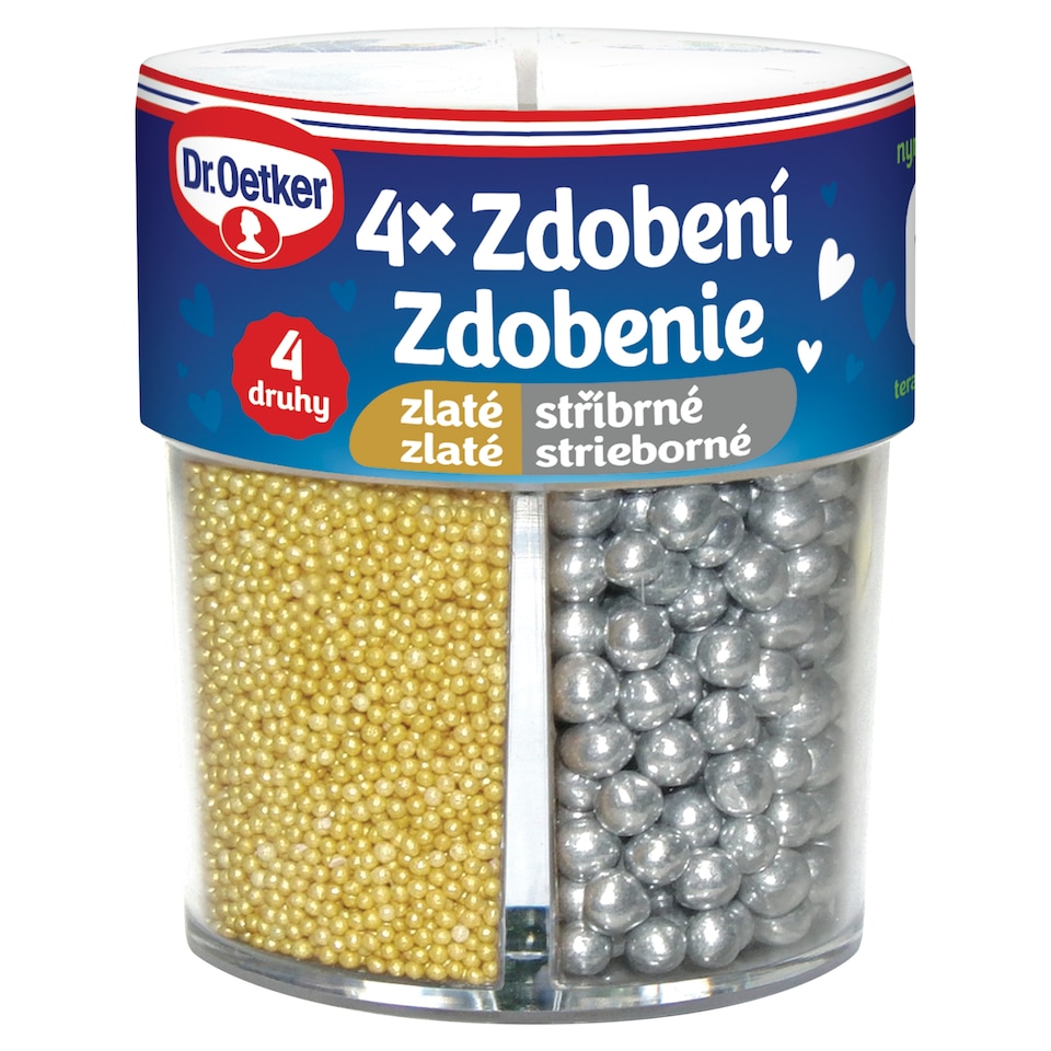 Dr. Oetker Zdobenie zlaté strieborné 4 druhy 81 g