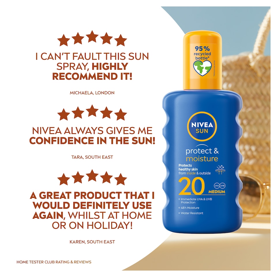 image 1 of NIVEA SUN Protect & Moisture Sun Cream Spray SPF20 200ml
